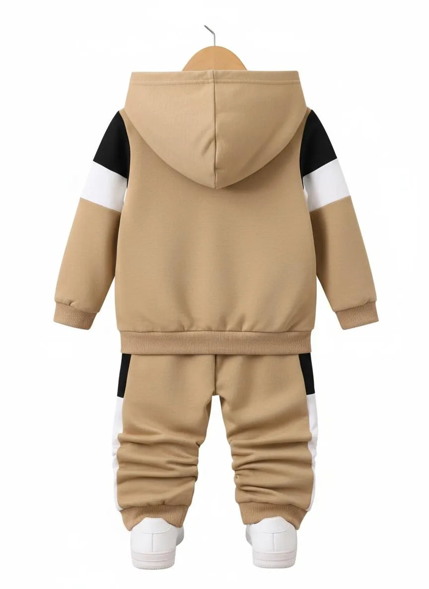 Boys and girls fleece printer hoodie tracksuits
